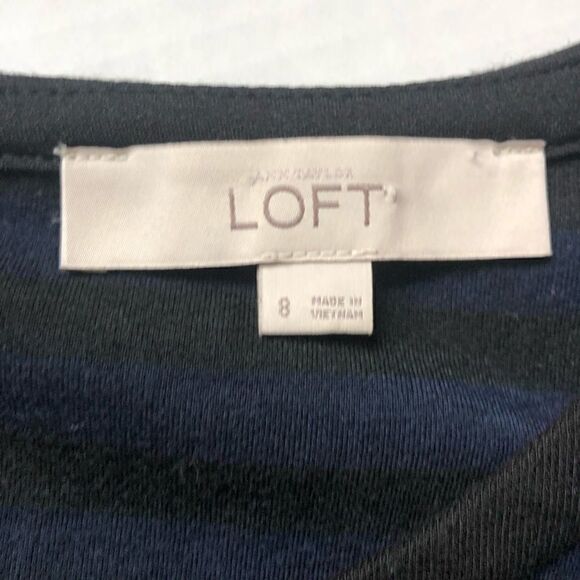 Loft size 8 striped stretchy sweater dress - Picture 3 of 5